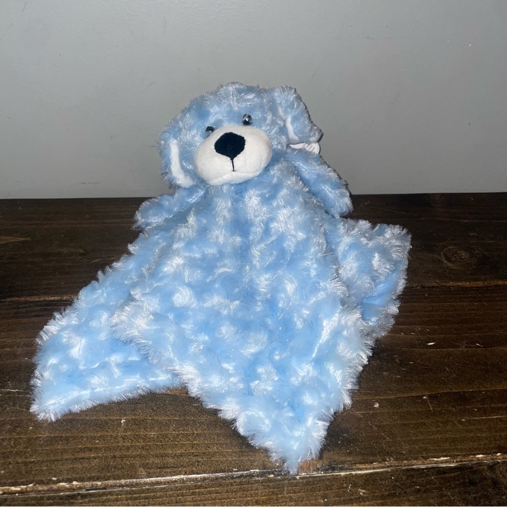 Necessities by tendertyme Blue Swirl Puppy Dog Plush Security Blanket Lovey